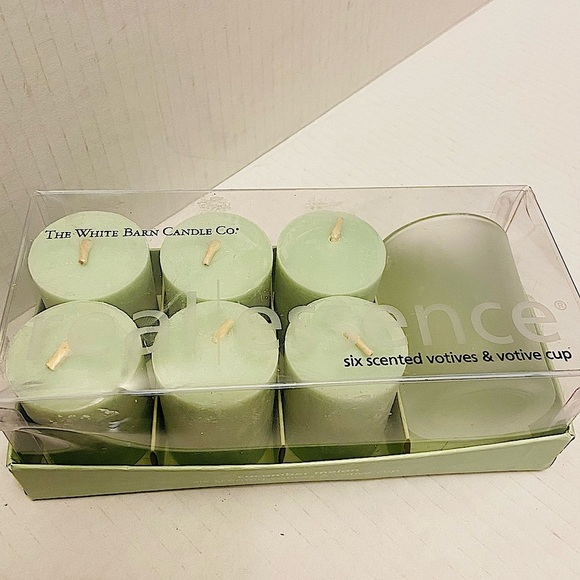 The White Barn Candle Company Real Essence Cucumber Melon 6 Scented Votives - Picture 2 of 4
